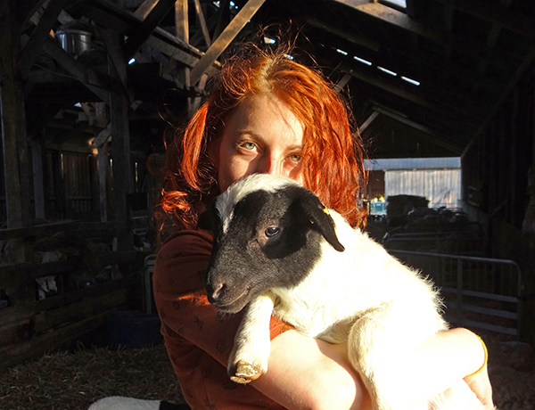 Marina and a sheep